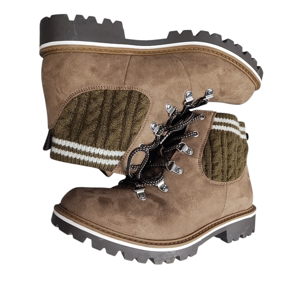 Torrid Knit Hiker Boots Womens US 8W Multi Upper Fabric Round Toe Lace Up EUC